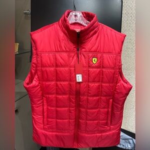 Ferrari Red Quilted Vest with Shield Patch